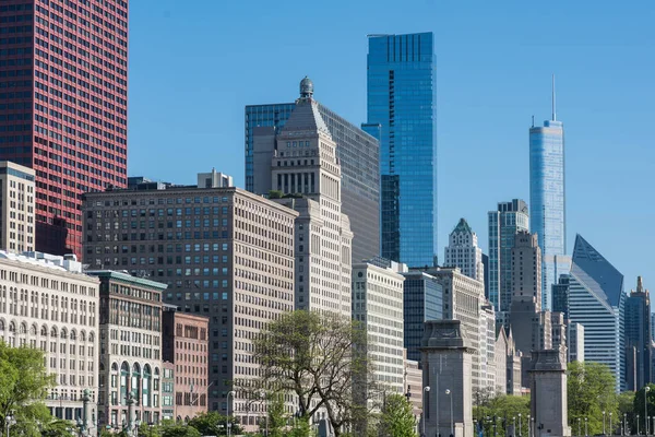 Bela Vista Dos Arranha Céus Chicago Centro Cidade Illinois Eua — Fotografia de Stock