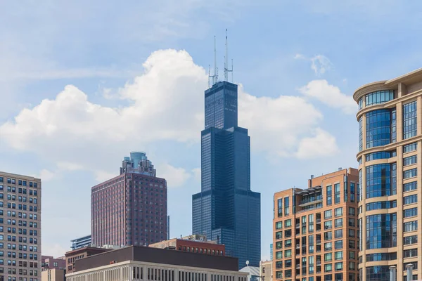 Bela Vista Dos Arranha Céus Chicago Centro Cidade Illinois Eua — Fotografia de Stock