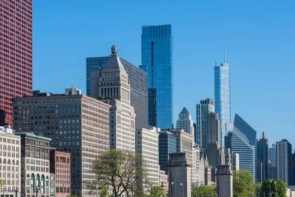 Vista Dos Arranha Céus Chicago Centro Chicago Illinois Eua — Fotografia de Stock