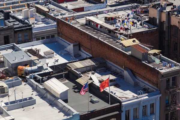 Aerial view on the Chinatown in San Francisco, USA. San Francisco\'s Chinatown is one of North America\'s largest Chinatowns and the oldest Chinatown in the USA