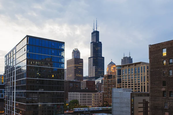 Vista Centro Chicago Arranha Céus Centro Chicago Illinois Eua — Fotografia de Stock