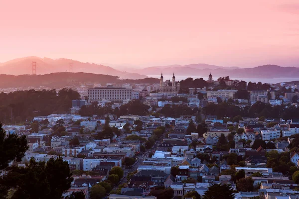 Vue Depuis Parc Corona Heights Sur San Francisco Crépuscule — Photo