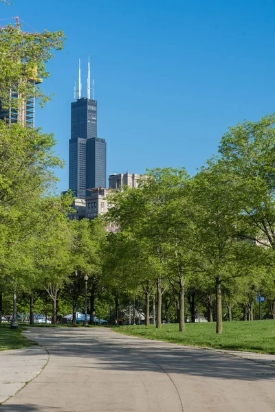 Vista Dal Millennium Park Sul Centro Chicago — Foto Stock