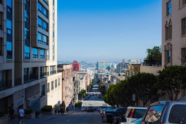 San Francisco Centro Con Edificio Típico Día Soleado California Estados —  Fotos de Stock