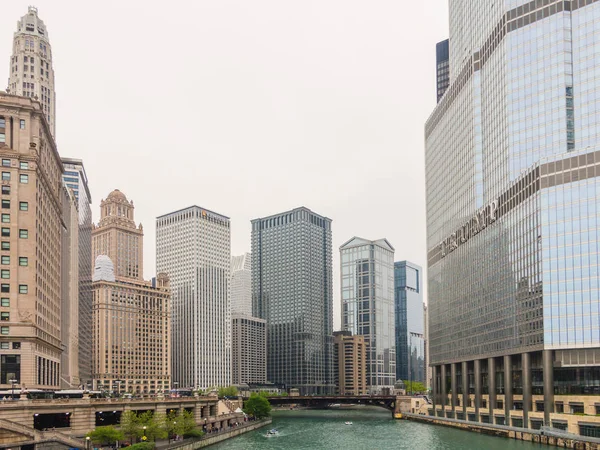 Chicago, Illinois - 19 Mayıs 2018 Chicago şehir merkezi ve gökdelenler, Illinois, Usa 