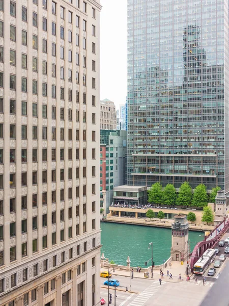 Bela Vista Dos Arranha Céus Chicago Centro Cidade Illinois Eua — Fotografia de Stock