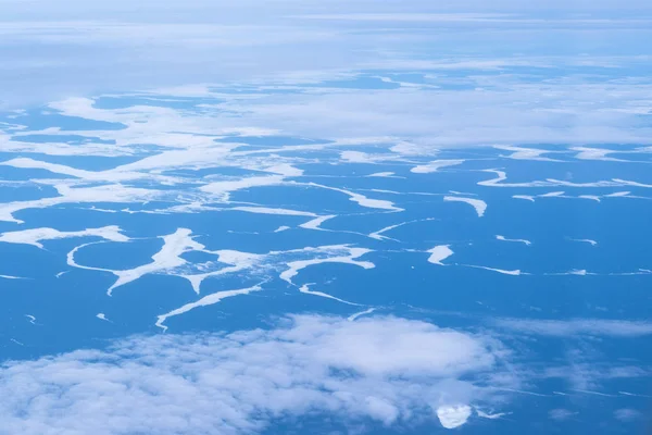 Flygfoto Över Grönland Med Hav Och Glaciärer — Stockfoto
