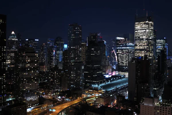 Uitzicht Stad Bij Nacht — Stockfoto