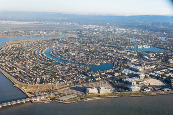 Vista Aerea Del Redwood Shores State Marine Park Della Città — Foto Stock