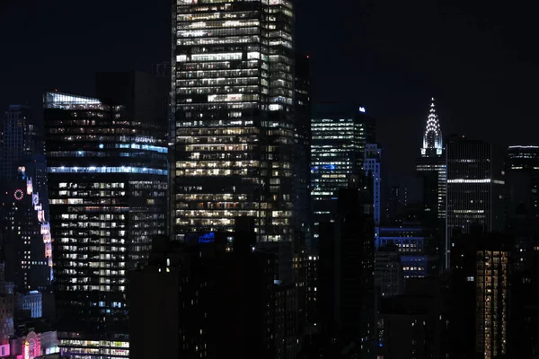 Uitzicht Stad Bij Nacht — Stockfoto