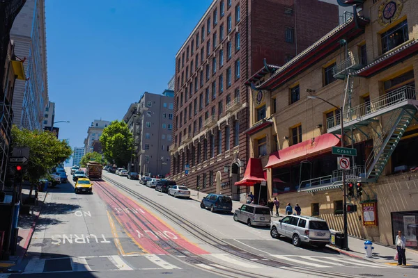 San Francisco Centro Con Edificio Típico Día Soleado California Estados —  Fotos de Stock