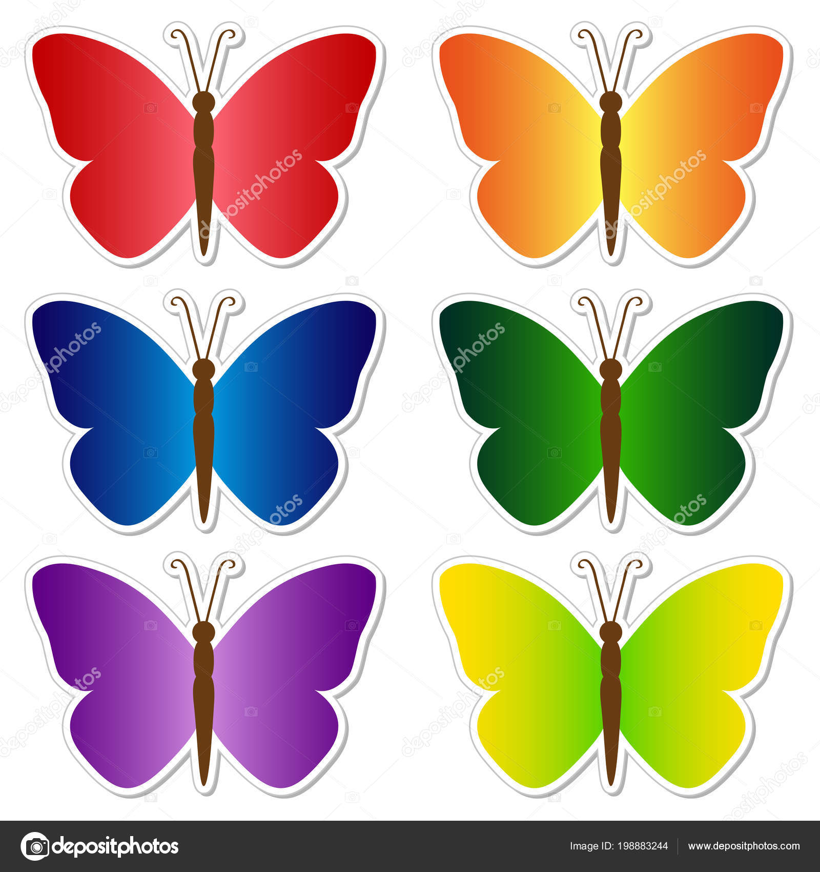 Imágenes: objetos de varios colores | Conjunto Varios Colores Mariposas