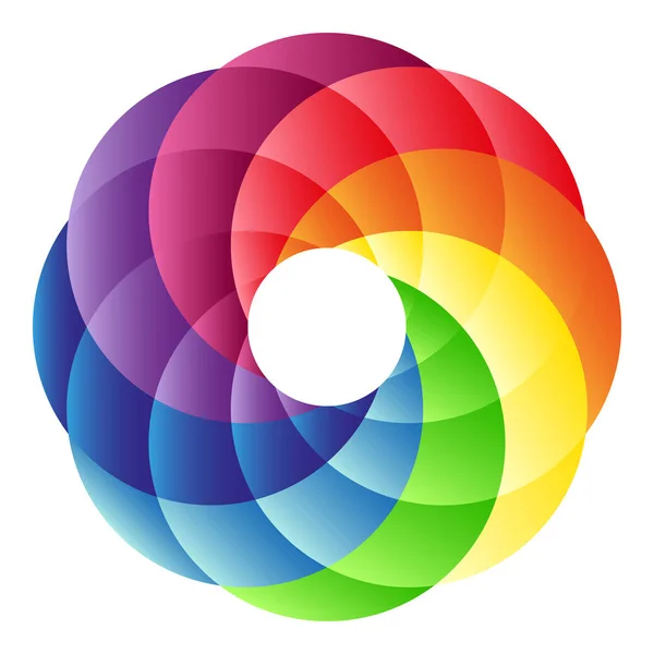 Logo Círculo Del Arco Iris Símbolo Ciclo Infinito Color Patrón — Archivo Imágenes Vectoriales