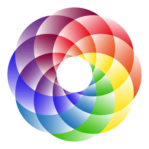 ロゴ虹の輪 色の無限のサイクルのシンボルです 白い背景に ベクトル図で抽象的な分離パターン — ストックベクタ