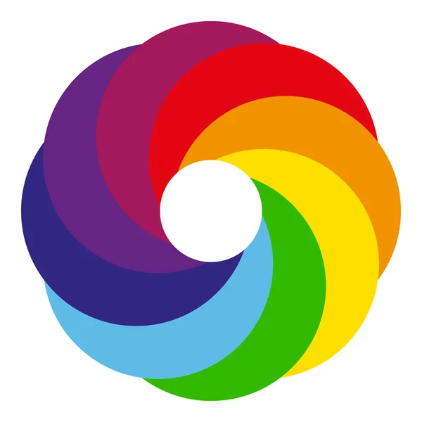 Logo Gökkuşağı Daire Renk Sonsuz Bir Döngü Sembolü Beyaz Arka Stok Vektör