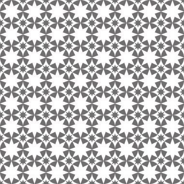 Dikişsiz soyut geometrik desen daireler ve yıldız. Nötr arka plan, ambalaj kağıdı, vektör çizim