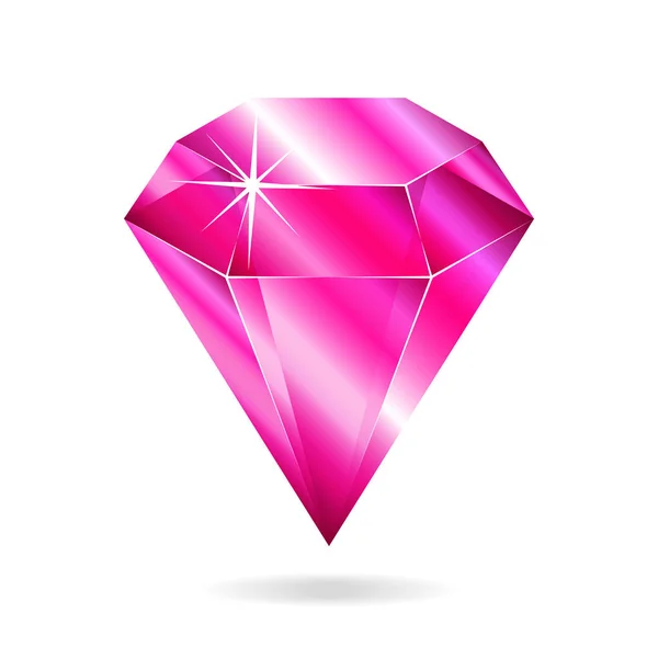 ピンクの宝石 白の背景 ベクトル図に孤立したオブジェクト — ストックベクタ