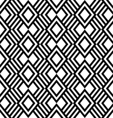 Geometrik siyah beyaz arkaplan. Kusursuz desen, vektör illüstrasyonu