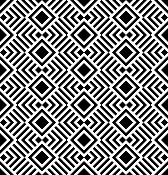 Geometric Black White Abstract Background Seamless Pattern Vector Illustration — Stock Vector