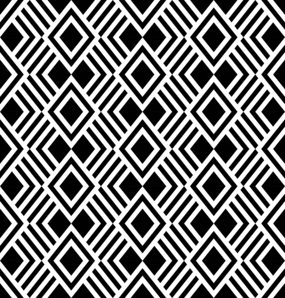幾何学的黒と白の抽象的な背景 シームレスなパターン ベクトル図 — ストックベクタ