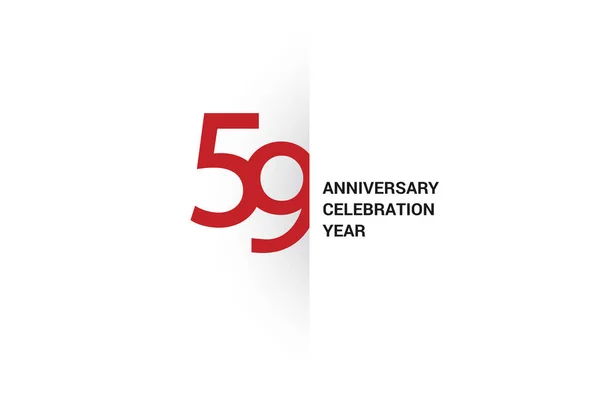 Jahre Jubiläum Minimalistisches Logo Jubiläum Grußkarte Geburtstagseinladung Jahreszeichen Roter Leerzeichen — Stockvektor