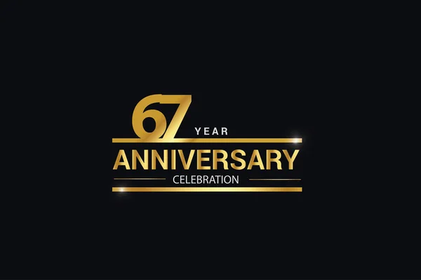 Логотип Празднования Летия Логотип Юбилея Золотым Светло Белым Цветом Черном — стоковый вектор