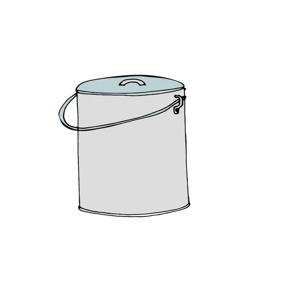 Metal Camping Pot Cauldron Icon Doodle Style Camping Pot Tourism — Stock Vector
