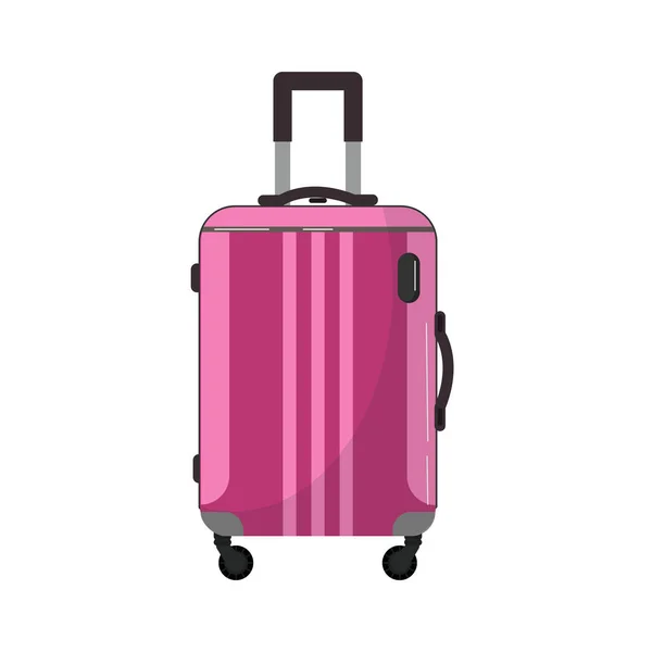 Büyük Seyahat Plastik Bavul Gezisi Için Tekerlekli Bavullar Yaz Tatili — Stok Vektör