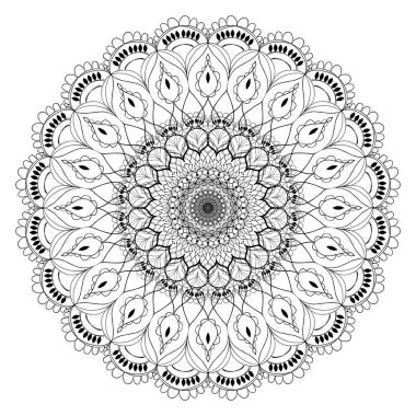 Tasarım şablonu için vektör ögesi, arabesk. Doğu tarzında lüks bir süs. Siyah-beyaz çizimi. Davetiyeler, kartlar, duvar kağıtları, arka plan, web sayfaları için dekorasyon. Boyama kitabı