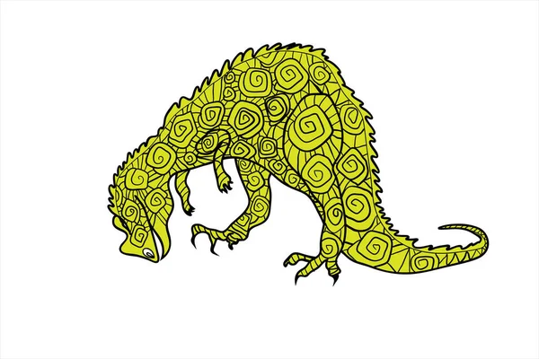 Dinosaurus Sudah Kuno Dinosaurus Lucu Berwarna Hijau Wall Decal Stiker - Stok Vektor