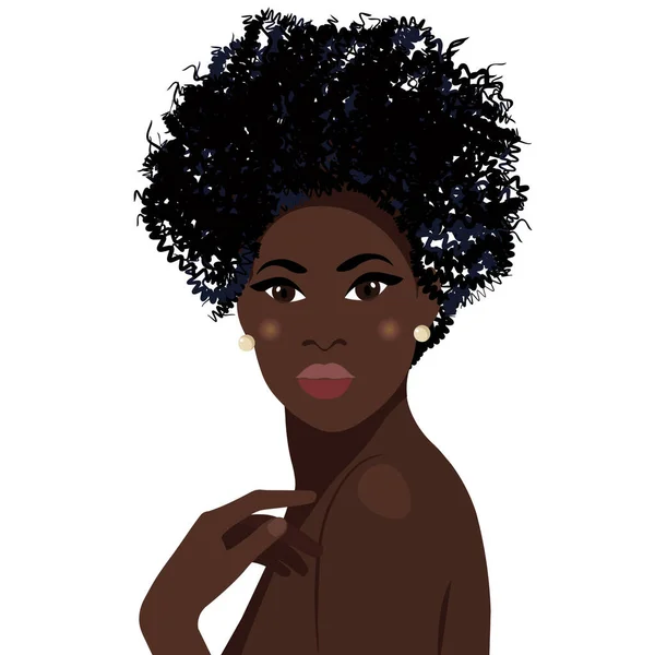 Μαύρη Ζωή Μετράει Πορτρέτο Μιας Όμορφης Αφρικάνας Σκουλαρίκι Γυναικείο Πορτρέτο — Διανυσματικό Αρχείο