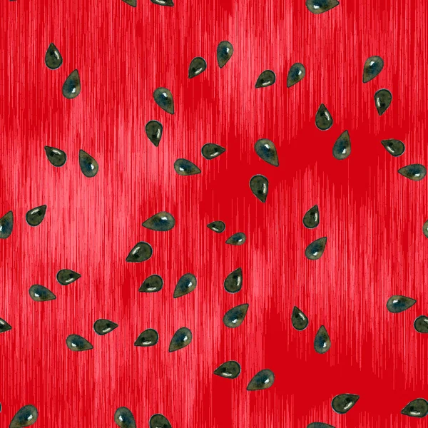 Naadloze Achtergrond Met Watermeloen Zaden Heldere Kleurrijke Sappige Zomerse Textuur — Stockfoto