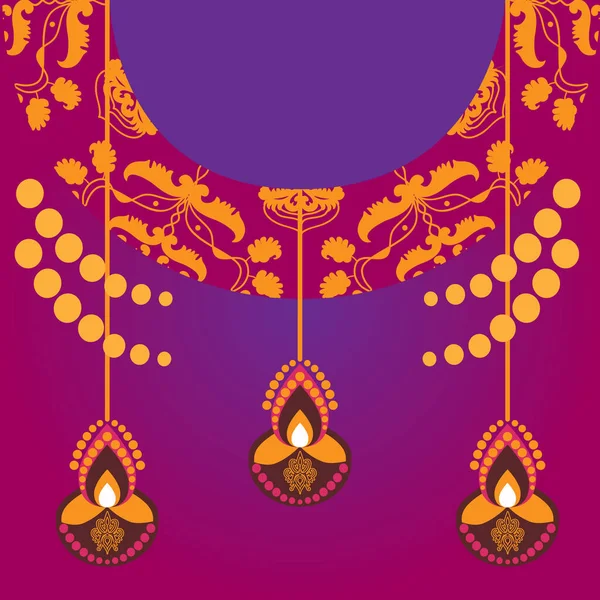 Happy Dussera Illustration Diwali Banner Poster Banner Orange Background Burning — Stock Vector