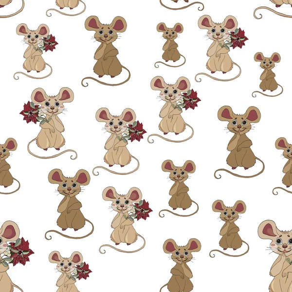 Musterbild Einer Maus Chinesische Laternen Und Geschenke Für Die Gestaltung — Stockfoto