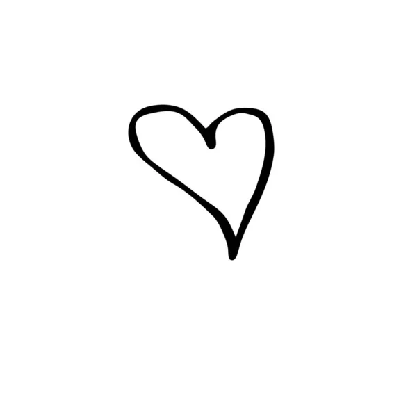 Ρομαντικές Καρδιές Εικονογράφηση Doodle Valentine Καρδιές Απομονώνονται Λευκό Φόντο Για — Διανυσματικό Αρχείο