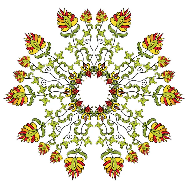 Mandala Icône Culture Indienne Modèle Circulaire Forme Mandala Pour Henné — Image vectorielle