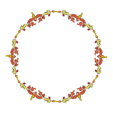 Vektör çerçeveleri. Doğu tarzında zarif tasarım öğesi, metin için yer. Hindistan festivali, süs, çiçek sınırları. Davetiyeler ve tebrik kartları için dantelli illüstrasyon