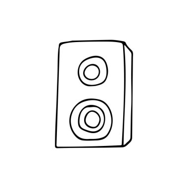 Doodle hoparlörleri simgesi. El yapımı hoparlör simgesi. Hoparlörler illüstrasyon