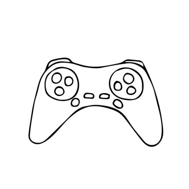 Doodle oyun konsolu. El çizimi video oyun konsolu. Doodle video oyunu joystick. El çizimi video oyunu joystick