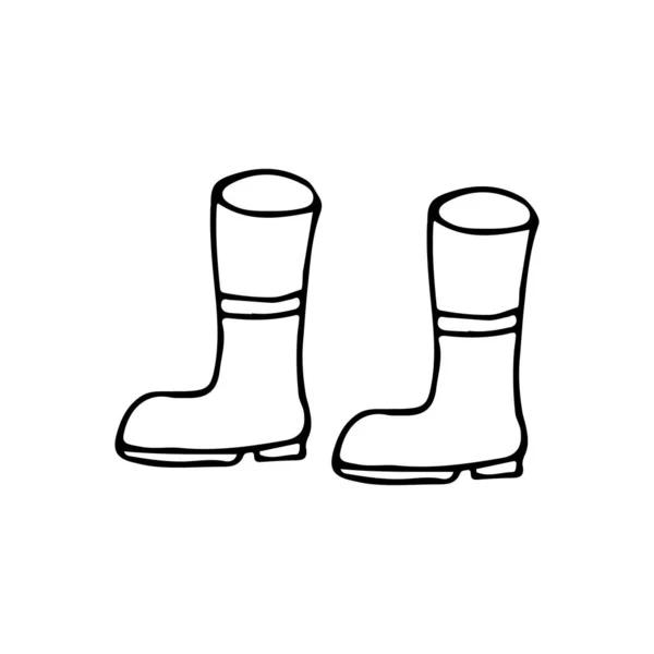 Doodle Outono Sapatos Vetor Ícone Ícone Vetor Botas Outono Desenhado —  Vetores de Stock