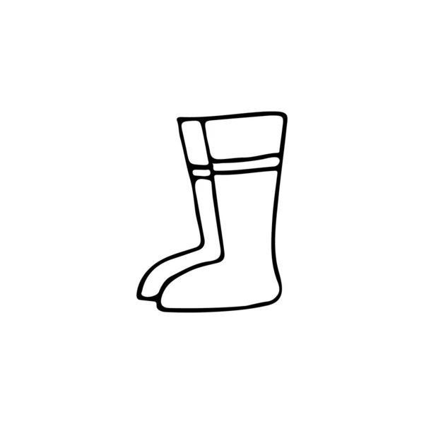 Doodle Jardinero Botas Icono Vector Icono Botas Jardinero Dibujadas Mano — Archivo Imágenes Vectoriales