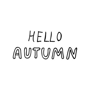 Merhaba vektörlü sonbahar harfleri. Merhaba sonbahar mesajı. Merhaba vektör sonbahar prase