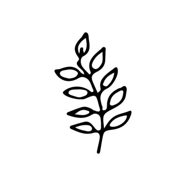 Vektör olarak karalama yaprağı simgesi. Vektörde elle çizilmiş yaprak simgesi