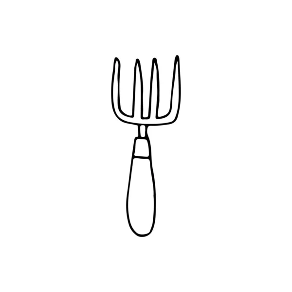 Значок Doodle Pitchfork Векторе Ручной Рисунок Значка Вилы Векторе — стоковый вектор