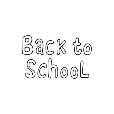 Vektör olarak okula dönüş metni. Okula dönüş çizim ifadesi vektörde