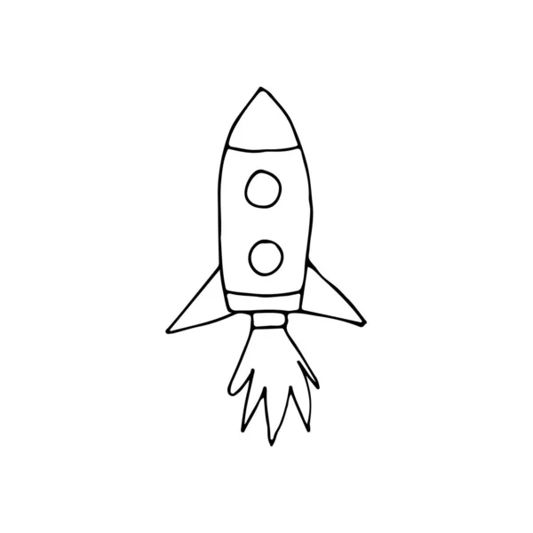 Doodle Rakete Symbol Vektor Handgezeichnetes Raketensymbol Vektor — Stockvektor