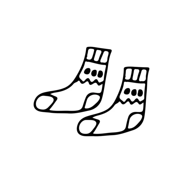 Doodle Calcetines Icono Vector Calcetines Dibujados Mano Icono Vector — Archivo Imágenes Vectoriales