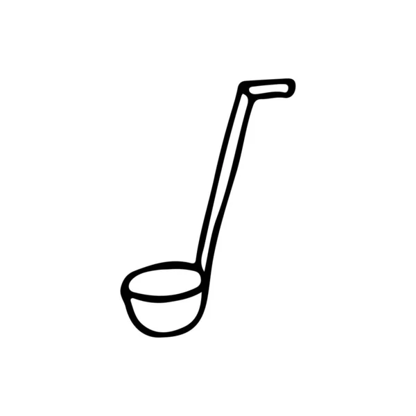 Doodle Sopa Cucharón Icono Vector Icono Cucharón Sopa Dibujado Mano — Archivo Imágenes Vectoriales