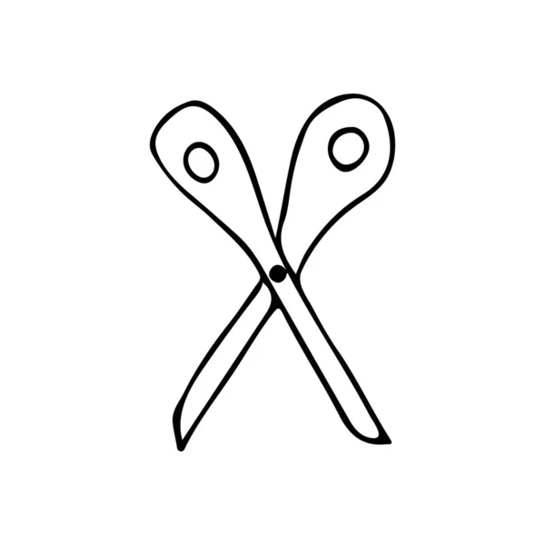 Doodle Scissors Icon Vector Hand Drawn Scissors Icon Vector — Stock Vector