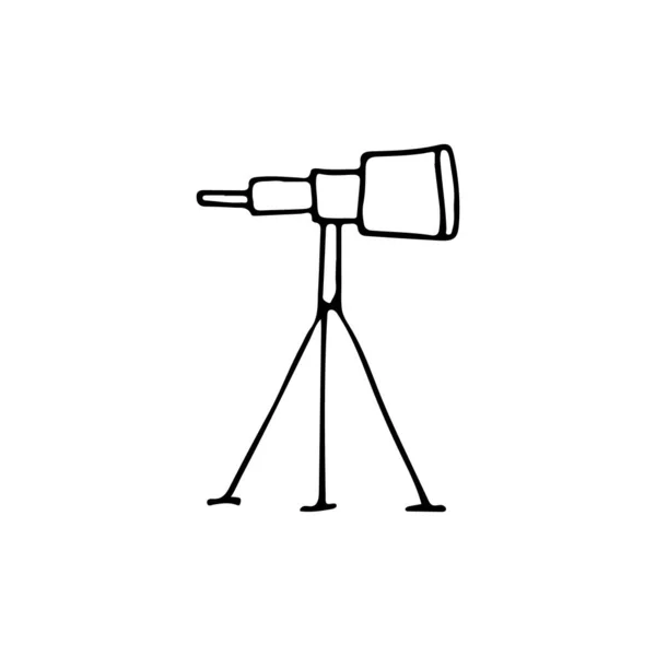 Icono Del Telescopio Doodle Vector Icono Telescopio Dibujado Mano Vector — Vector de stock